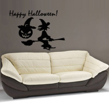 Produit chaud amovible bon marché grande taille autocollant halloween, décorer mur sticker mural halloween